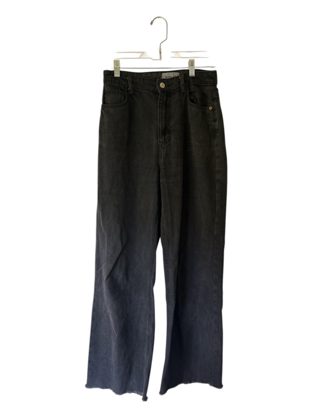 New Look Washed Black Wide Leg Jeans